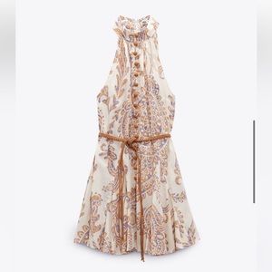 Zara Printed Dress with Belt